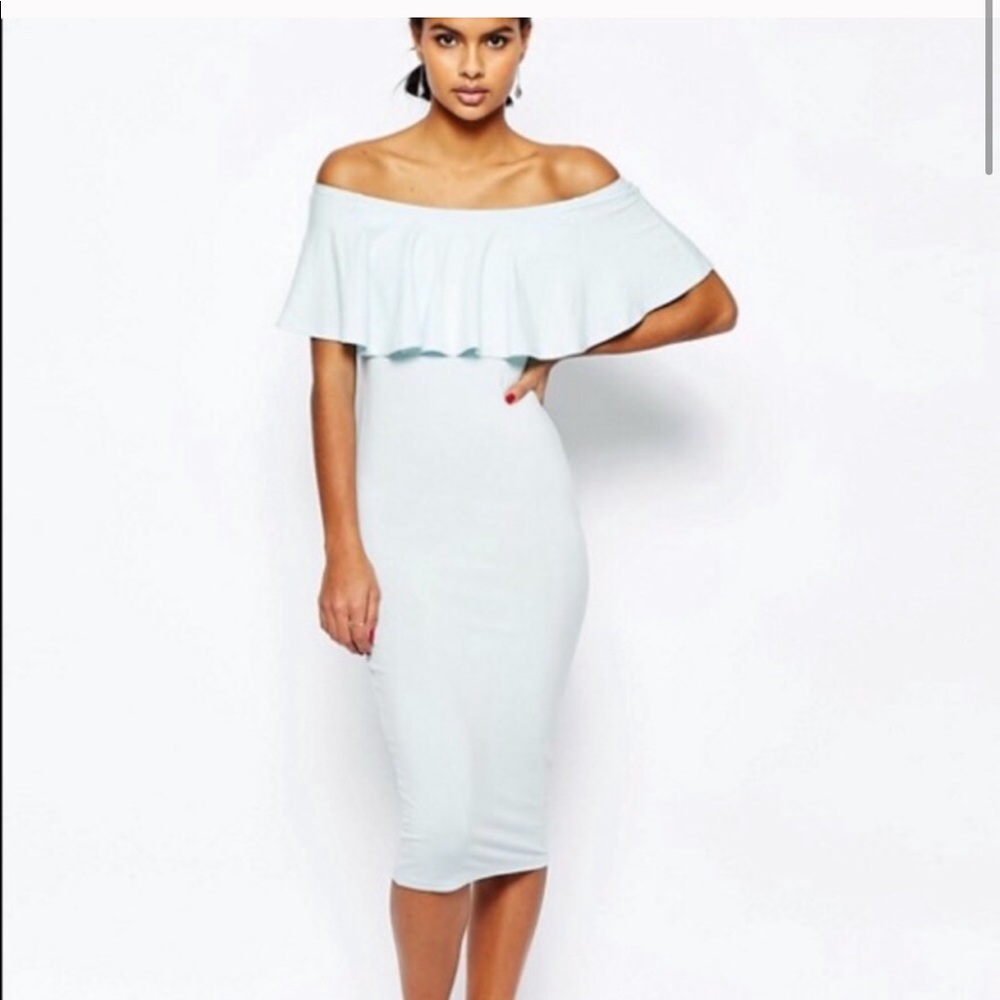 ASOS fitted baby blue dress